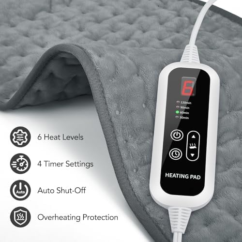 Heating Pad for Back Pain Relief - 24"x12" Electric Heating Pad