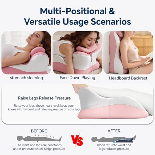 Ergonomic Reading Pillow, Memory Foam Wedge Pillow, Adjustable Neck Pillow