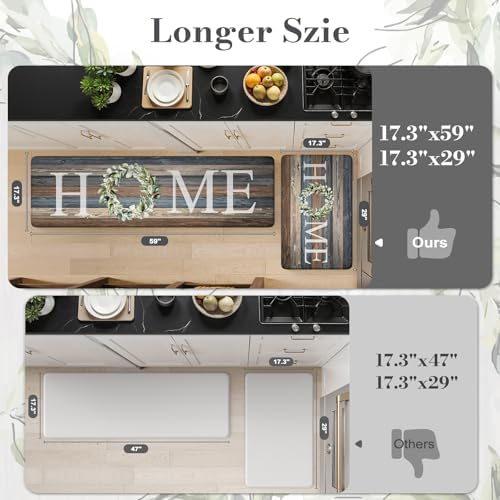KIMODE Kitchen Floor Mats Cushioned Anti Fatigue Kitchen Rugs Sets of 2