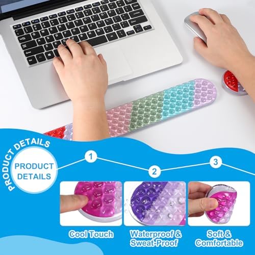 PATIKIL Gel Wrist Rest, Ergonomic Silicone Gel Mouse Pad Mouse Wrist Support Cool Touch Cushion for Mouse Computer Laptop Home Office Work,Mouse Pad Purple Ombre