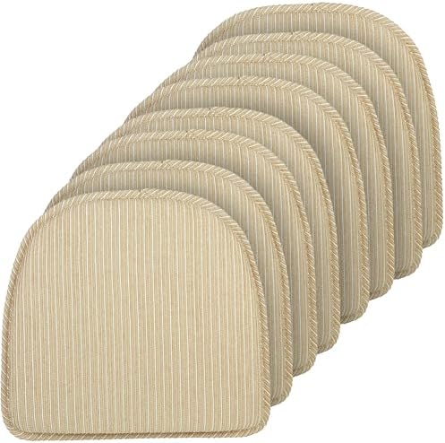 Klear Vu Raindrop The Gripper Non Slip Chair Cushions, Soft & Comfortable Seat Pad, Sitting Pillow for Kitchen, Dining or Office, 8 Count (Pack of 1), 06 Natural