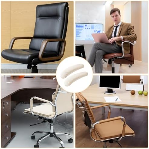Office Chair Armrest Covers, 2Pcs Office Removable Arm Rest Covering, Elastic Chair Armrest Covers, Office Seat Hand Rest Protector, Arm Covers Protectors for Office Chair(Beige)