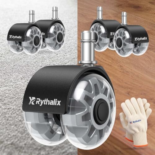 2" Office Chair Wheels Set of 5 - Desk Chair Caster Wheels