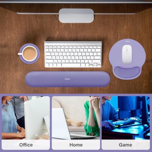 MOSISO Wrist Rest Support for Mouse Pad&Keyboard Set, Lavender Purple