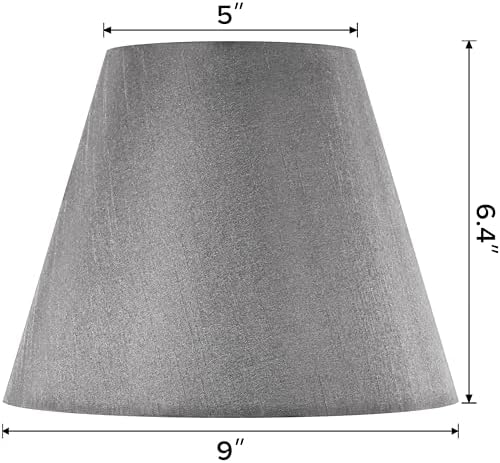 GO&SO Small Mini Lamp Shades Set of 2,5"×9"×6.4" Gray Bell Shade Replacment