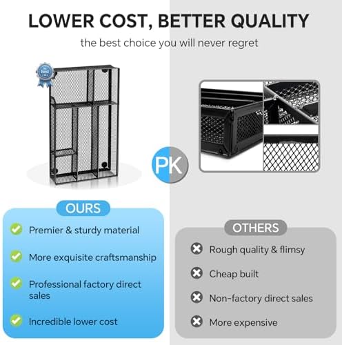 Desk Drawer Organizer, Office Drawer Divider Organizer Tray with 6 Compartments, Metal Mesh Desktop Organization and Accessories for Stationery Makeup Kitchen Toolroom School ＆ Office