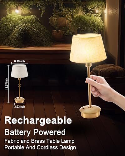 UMEXUS 2 Pack Small Cordless Rechargeable Table Lamp, Battery Operated Lamp