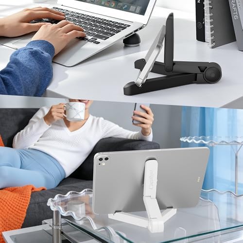 FoldableTablet Phone Stand Holder Portable Monitor Light Weight,iPad for Desk Adjustable Height,Compact Design, Travel Easy Storage, Compatible with MosTablets Kindle Fire and Smart Phones