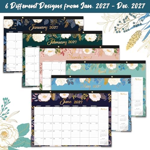 2027 Desk Calendar - Jan. 2027 - Dec. 2027, 12 Months Large Monthly Desk Calendar 2027, 17" x 12", Desk Pad, Large Ruled Blocks, To-do List & Notes, Best Desk/Wall Calendar for Planning or Organizing