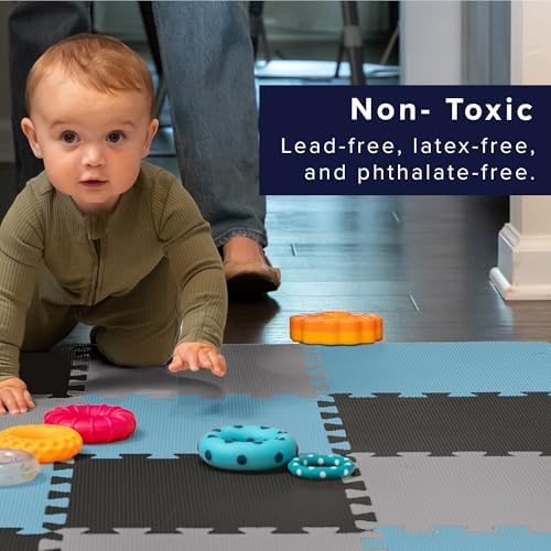 We Sell Mats Interlocking Foam Floor Tiles - 3/8" Thick Blue Mix 18-Pack