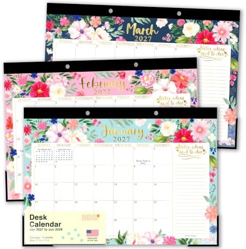 Large Desk Calendar 2027 - Desktop Calendar 2027-2028