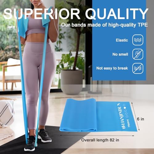 5-Piece Resistance Bands Set, 5.9 ft, Latex-Free for Exercise and Therapy
