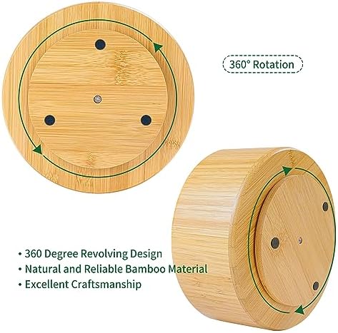 Utoplike Bamboo Rotating Art Supply Desk Organizer, Pencil Holder Desktop