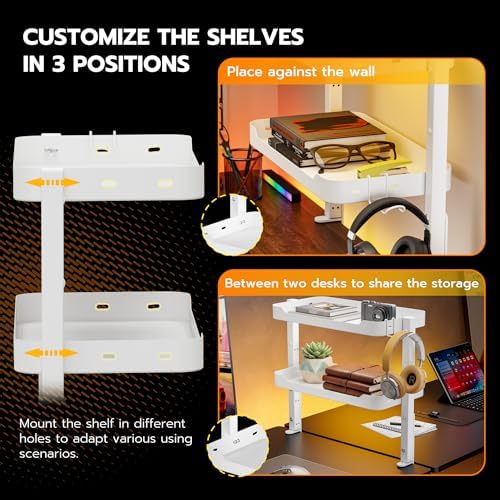 ARES WING 2-Tier 16 inch Clamp On Desk Shelf, Above or Under Desk Storage