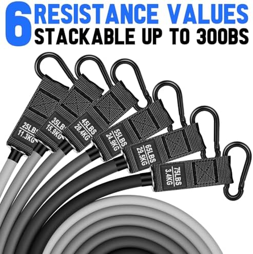 Heavy Resistance Bands for Working Out, 300lbs/360lb/420lb Exercise Bands Workout Bands with Handles, Door Anchor, Ankle Straps, Home Gym Workout Equipment for Men Fitness Strength Training Stretching