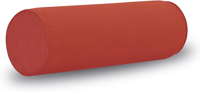 Cylinder Round Memory Foam Support Pillows Cervical Neck Roll Pillow with Pillowcase Soft, Comfortable and Breathable for Sleeping, Chair, Car, Sofa，Travel (Orange, 18x6)