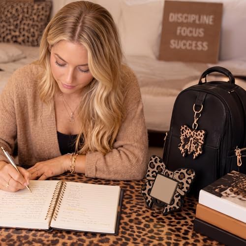 Leopard Bow Sticky Note Holder Large Wood, 3 x 3 Sticky Notes
