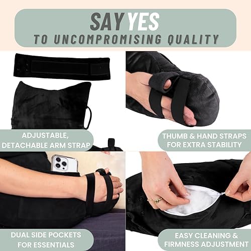 MOYOAMA Post Shoulder Surgery Pillow for Sleeping – Left/Right Arm Support with Adjustable Straps & Custom Firmness for Restful Recovery – Rotator Cuff, Bursitis, & Frozen Shoulder Pillow Post Surgery