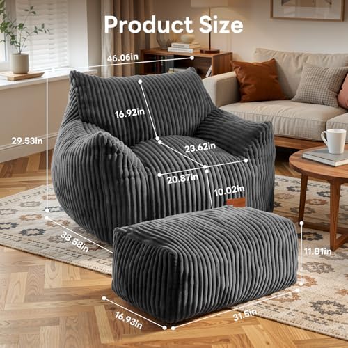 Giant Bean Bag Chair, Oversized Bean Bag Couch for Adults
