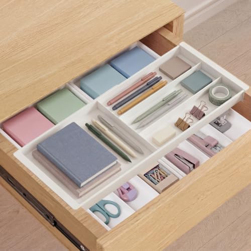 Briwooody 3 Pcs Hanging Sliding Drawer Tray with Adjustable Dividers