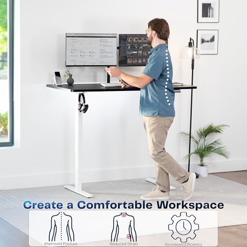 VIVO Black 60 x 30 in Standing Desk, DESK-KIT-1W6B-30