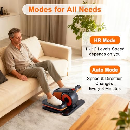 DUMOS Quiet Under-Desk Elliptical Machine, Compact Mini Pedal Exerciser with Adjustable Speed, LED Display, Portable Fitness Solution for Home or Office Workouts