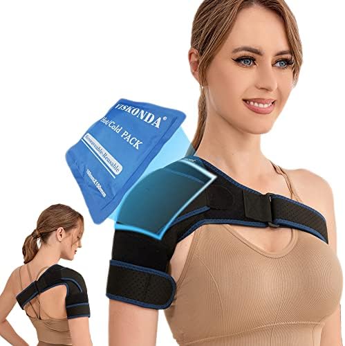 VISKONDA Shoulder Brace Sling Immobilizer and Compression Sleeve,Rotator Cuff Injury Supports for AC Joint Pain Relief,Arm Stability,Tear,Bursitis,Swelling,Tendonitis,for Men and Women (Black,Small)