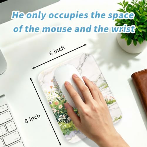 Small Mouse pad, with Edge-Sewn Design, extends Service Life by Twice, occupying the Optimal Size for the Mouse and Wrist Position. (Flower)