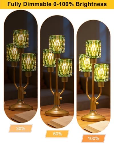 Lightdot Mid Century Modern Green Table Lamp Vintage Dimmable Gift