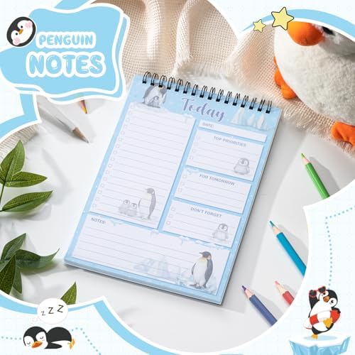 Gueevin Penguin Gifts To Do List Notepad, Daily Planner, 50 Sheets