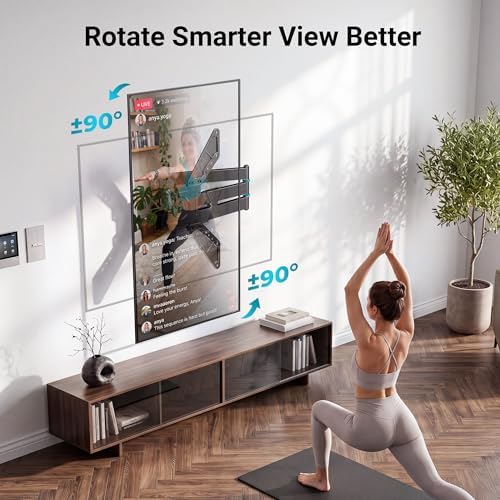 BONTEC Full Motion Corner TV Wall Mount for 31–75 Inch TVs, 33" Long Arm
