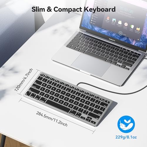 TECKNET Wired Mac Keyboard for MacOS Devices with Dual Interface