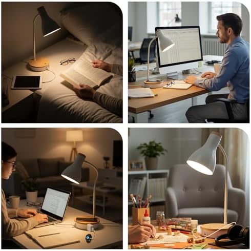 LALISU Desk Lamp for Home Office, 10W Fast Wireless Charger Desk Light