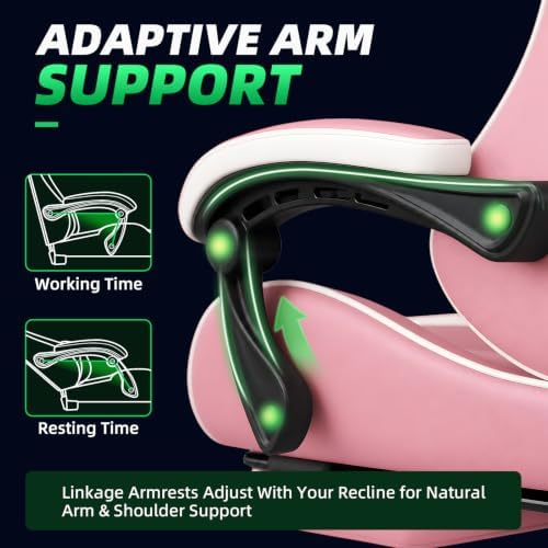 Gaming Chair Ergonomic Gamer Computer Office Chair,Footrest Lumbar Support