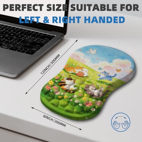 Ergonomic Mouse Pad with Wrist Rest, Memory Foam Wrist Support,Massage Bump