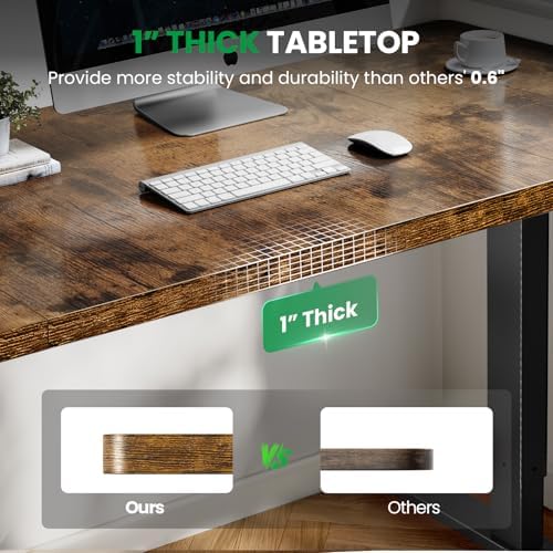 SIAGO Brown 71x30 in Standing Desk, 1 Inch Thick Tabletop, Double Frame