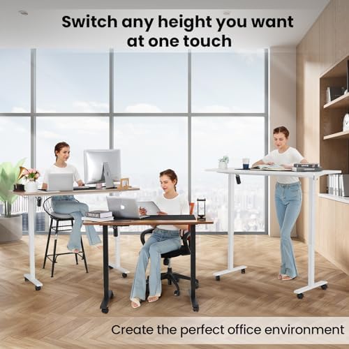 farexon 55x24In Electric Adjustable Standing Desk with Mouse Pad, Oak Gray