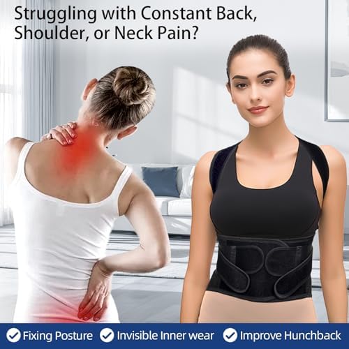 Posture Corrector for Women & Men, Shoulder Full Back Brace, XXL