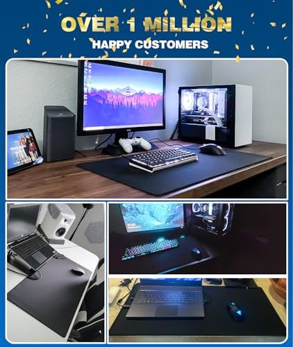 KTRIO Large Gaming Mouse Pad Desk Mat for Gamer, 31.5" x 15.7", Black, XXL