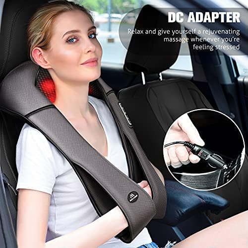 MagicMakers Neck Massager with Heat for Pain Relief Deep Tissue Gifts, Gray