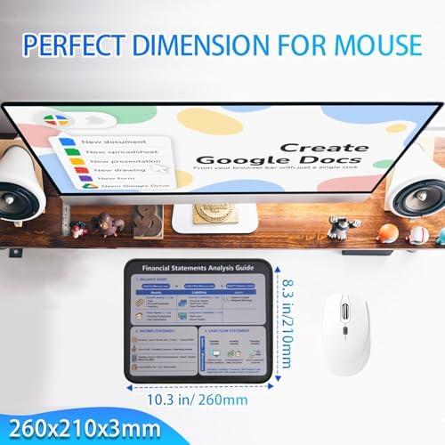 Accounting Financial Statement Mouse Pad, Balance Sheet Income Statement Cash Flow Cheat Sheet Desk Mat, Non-Slip Smooth Mousepad for Accountants CPA Bookkeepers