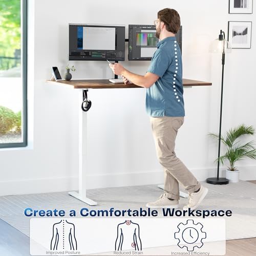 VIVO Rustic Vintage Brown 60 x 30 in Standing Desk, DESK-KIT-1W6N-30