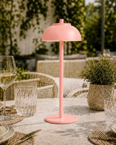 Pink Cordless Table Lamps, Rechargeable LED Touch Lamp, 2 Pack