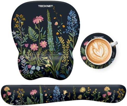 TECKNET Gel Ergonomic Mouse Pad & Keyboard Wrist Rest & Coaster
