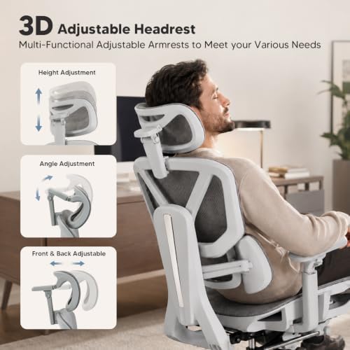 Office Chair Ergonomic with Dynamic Adjustable Lumbar Support