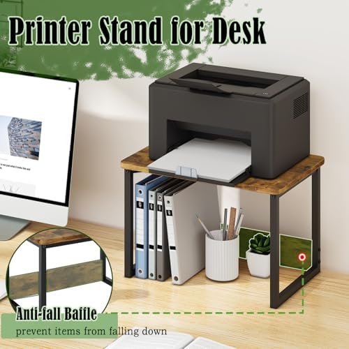 MARTY Printer Stand for Desk, Desktop Shelf Printer Riser for Home Office
