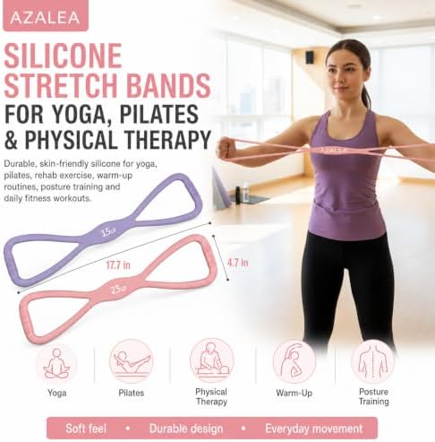 AZALEA Figure 8 Resistance Bands, Silicone Stretch Bands with Handles