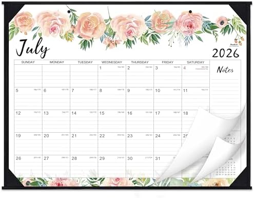Desk Calendar 2026-2027 - Jul 2026 - Dec 2027, 18 Months Large Monthly Desk Calendar, 22" x 17", Desk Pad, Large Ruled Blocks, to-do List & Notes, Best Desk/Wall Calendar for Planning or Organizing