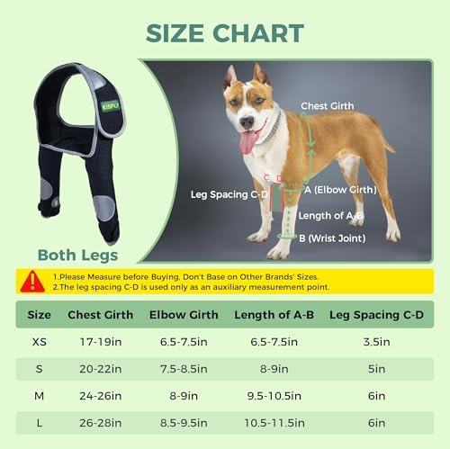 Dog Elbow Brace Front Leg, Shoulder & Elbow Protector Sleeve, L