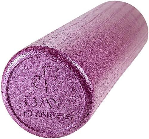 High Density Muscle Foam Rollers by Day 1 Fitness - Sports Massage Rollers for Stretching, Physical Therapy, Deep Tissue, Myofascial Release - Ideal for Exercise and Pain Relief – Solid Purple, 12”